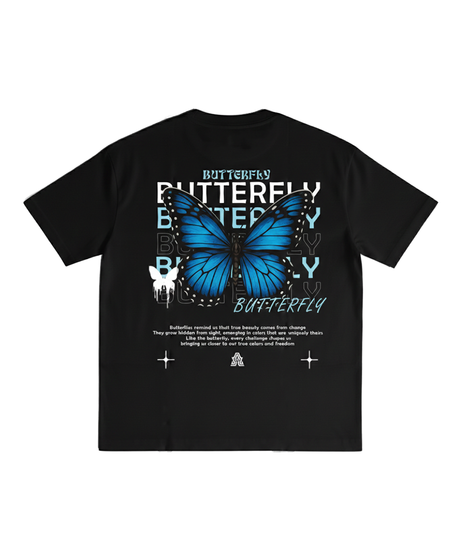 חולצת פרפר אוברסייז שחור