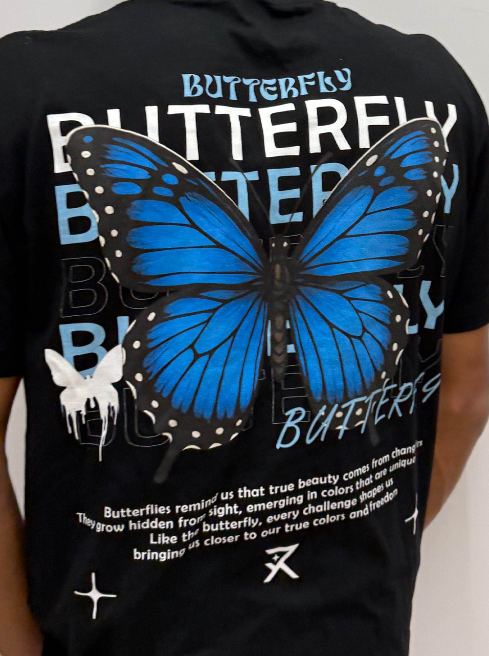 חולצת פרפר אוברסייז שחור