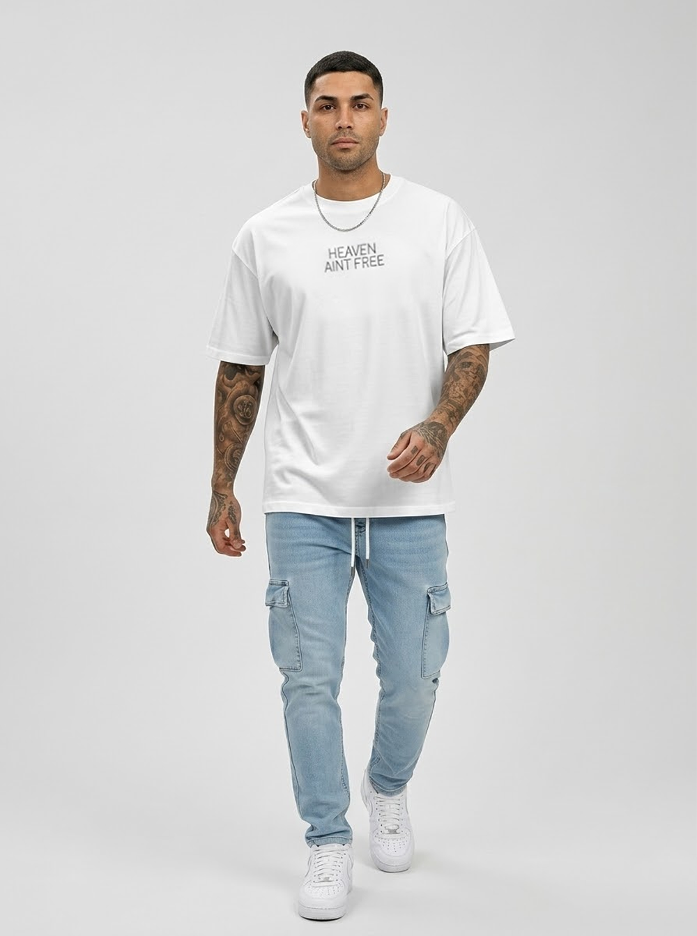 חולצת עין אוברסייז לבן